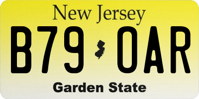 NJ license plate B79OAR