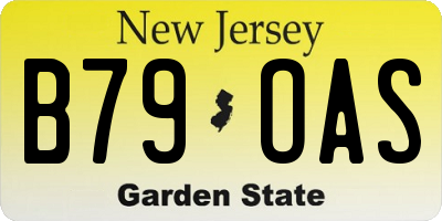 NJ license plate B79OAS
