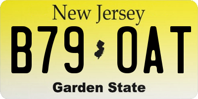 NJ license plate B79OAT