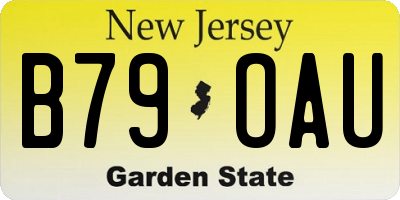 NJ license plate B79OAU