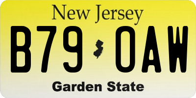 NJ license plate B79OAW