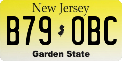 NJ license plate B79OBC