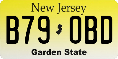 NJ license plate B79OBD