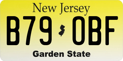 NJ license plate B79OBF