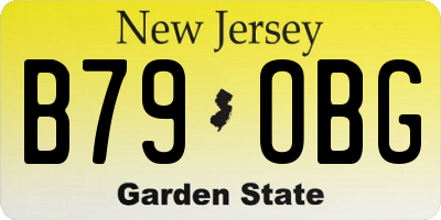 NJ license plate B79OBG