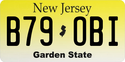 NJ license plate B79OBI