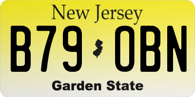 NJ license plate B79OBN