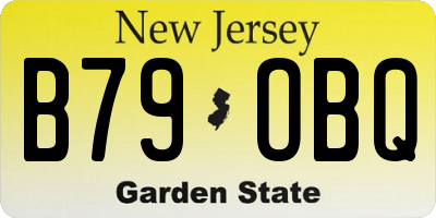 NJ license plate B79OBQ