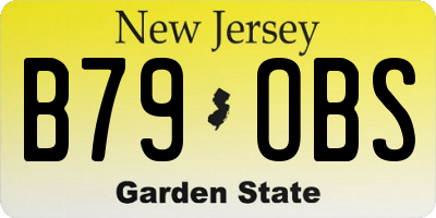 NJ license plate B79OBS