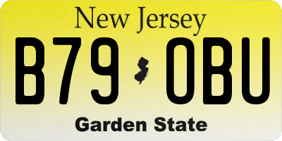 NJ license plate B79OBU