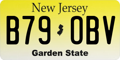 NJ license plate B79OBV