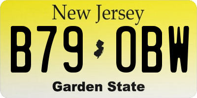 NJ license plate B79OBW