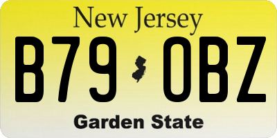 NJ license plate B79OBZ