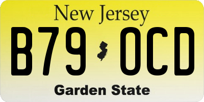 NJ license plate B79OCD