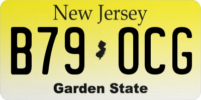 NJ license plate B79OCG