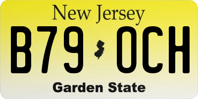 NJ license plate B79OCH
