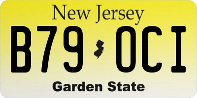 NJ license plate B79OCI