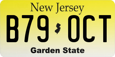 NJ license plate B79OCT