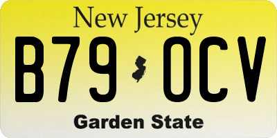NJ license plate B79OCV