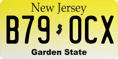 NJ license plate B79OCX