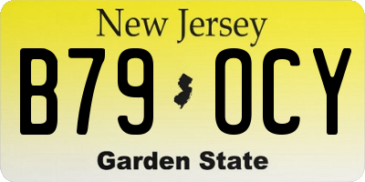 NJ license plate B79OCY