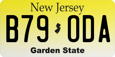 NJ license plate B79ODA