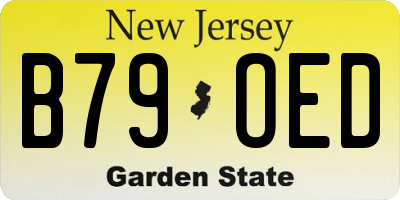 NJ license plate B79OED