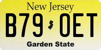 NJ license plate B79OET