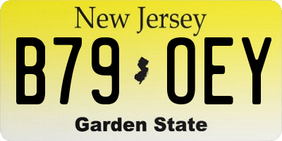 NJ license plate B79OEY
