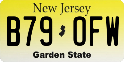 NJ license plate B79OFW
