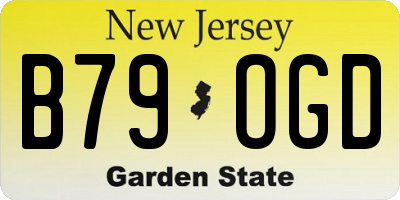 NJ license plate B79OGD