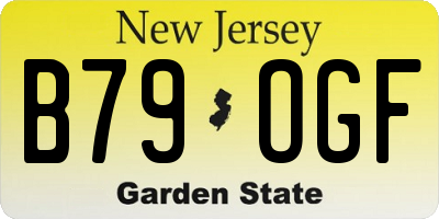 NJ license plate B79OGF