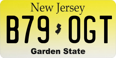NJ license plate B79OGT