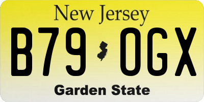 NJ license plate B79OGX