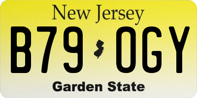 NJ license plate B79OGY