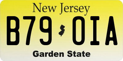 NJ license plate B79OIA