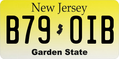 NJ license plate B79OIB