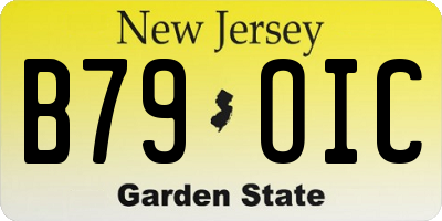 NJ license plate B79OIC