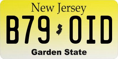 NJ license plate B79OID