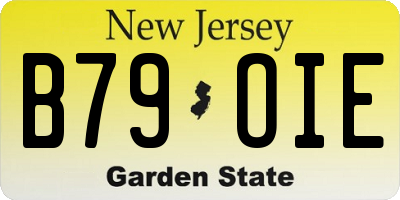 NJ license plate B79OIE
