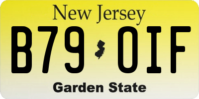 NJ license plate B79OIF