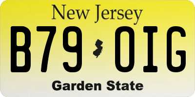 NJ license plate B79OIG