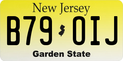 NJ license plate B79OIJ