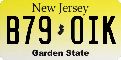 NJ license plate B79OIK