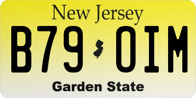 NJ license plate B79OIM