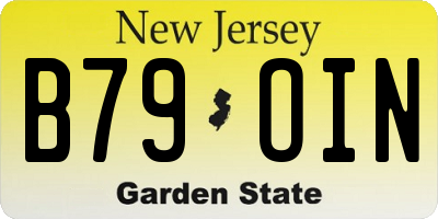 NJ license plate B79OIN