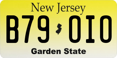NJ license plate B79OIO
