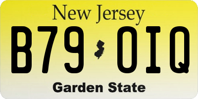 NJ license plate B79OIQ