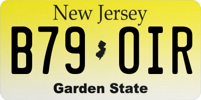NJ license plate B79OIR