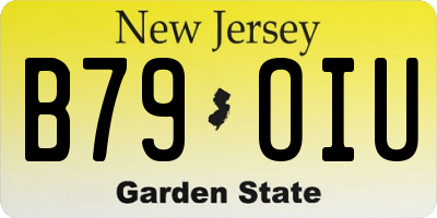 NJ license plate B79OIU